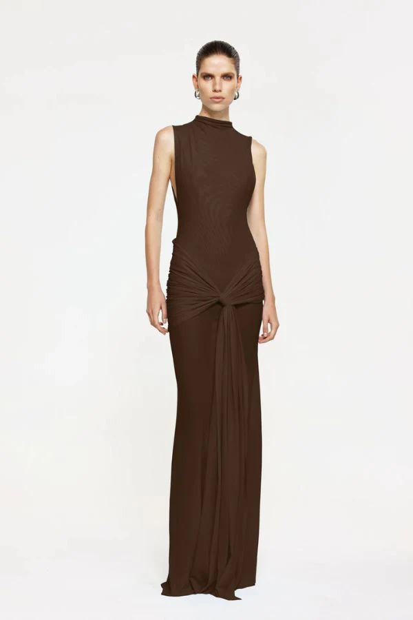 Roza Maxi Dress Chocolate