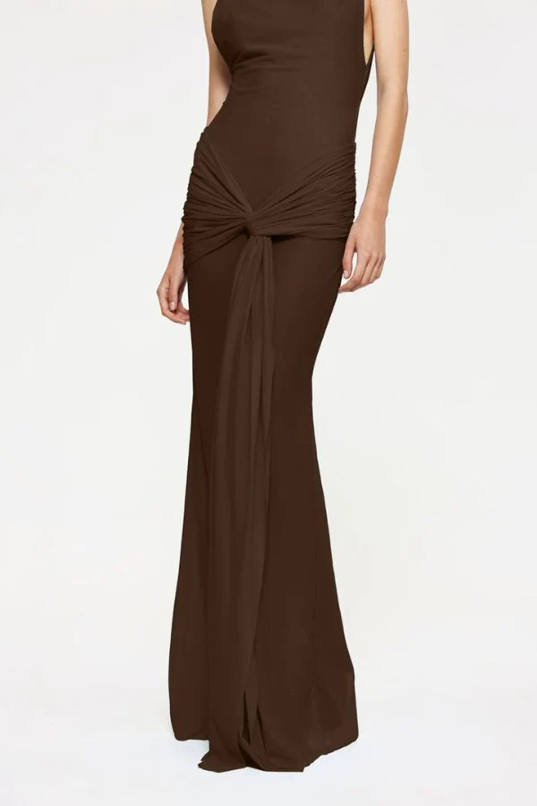 Roza Maxi Dress Chocolate - Image 4