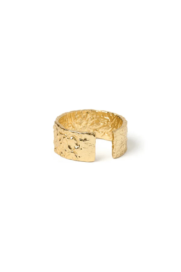 Eros Gold Textured Ring Large - Image 7