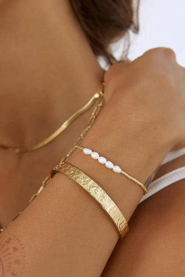 Olivia Gold Cuff Bracelet - Image 3