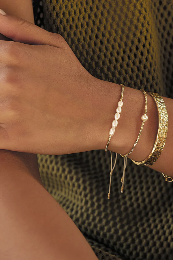 Olivia Gold Cuff Bracelet - Image 4
