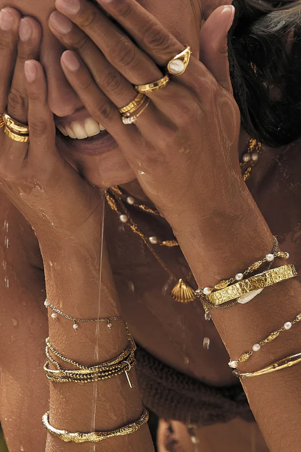 Olivia Gold Cuff Bracelet - Image 6