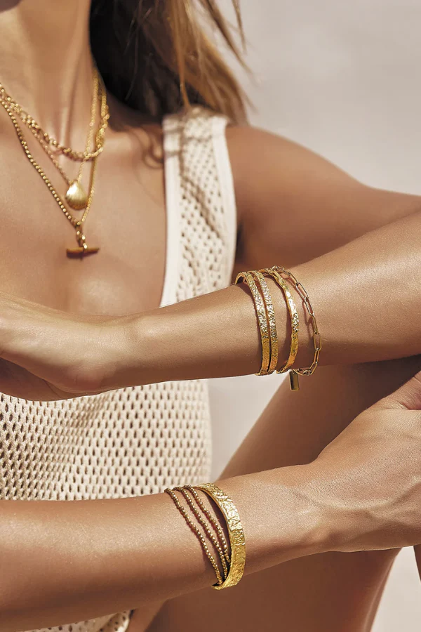 Olivia Gold Cuff Bracelet - Image 7