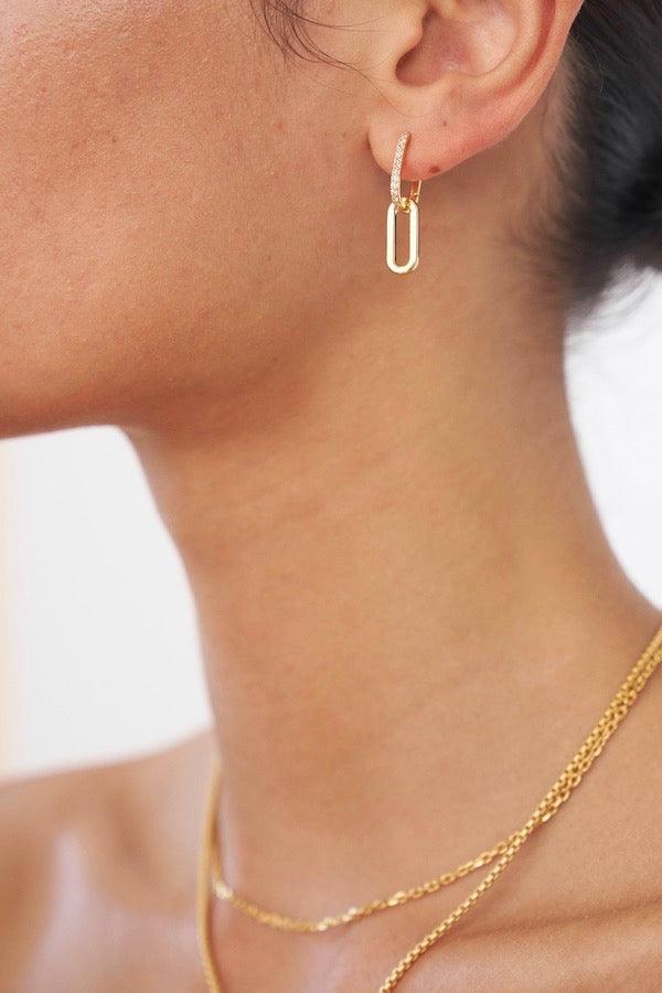 Celine Earrings Gold Pavé - Image 2