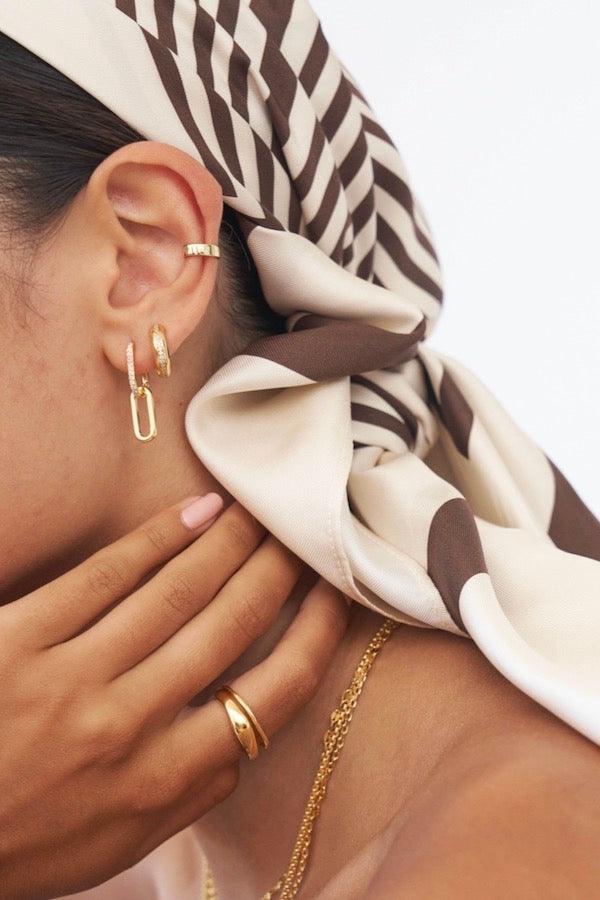 Celine Earrings Gold Pavé - Image 3