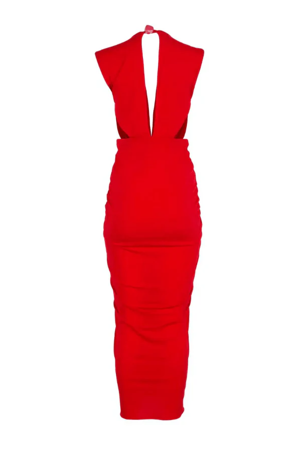 Nia Maxi Dress Orange Red - Image 3