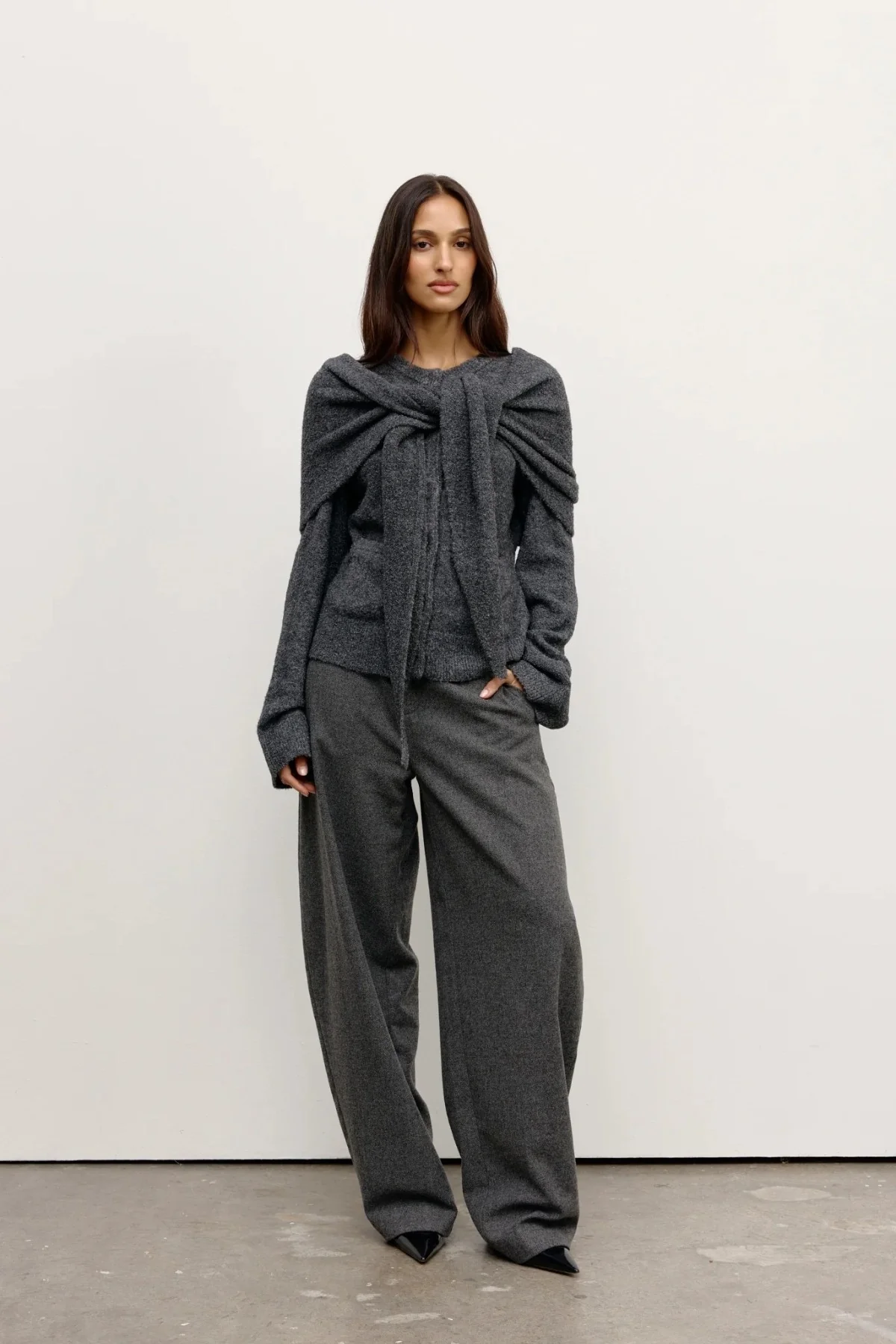 Cape Scarf Dark Heather Grey