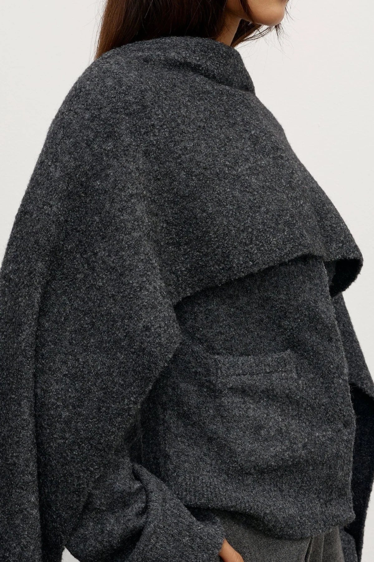 Cape Scarf Dark Heather Grey - Image 3