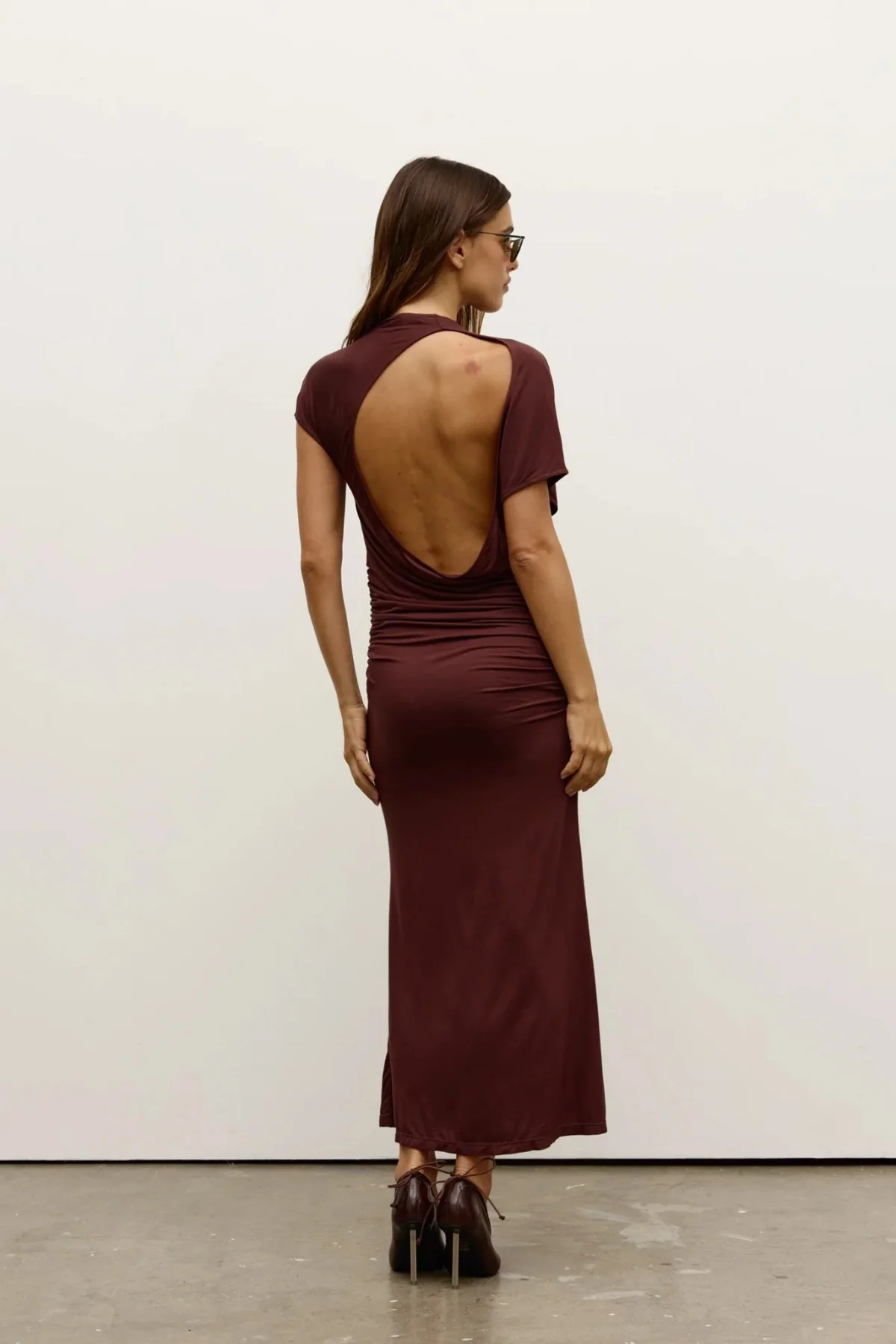 Yvone Midi Dress Chocolate - Image 3