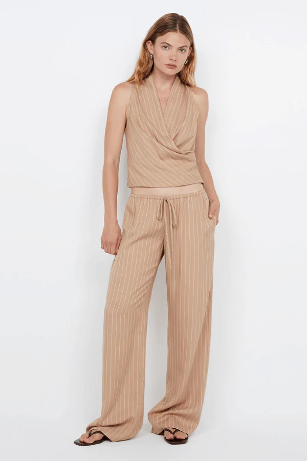 Almeria Wrap Top Camel Stripe - Image 6