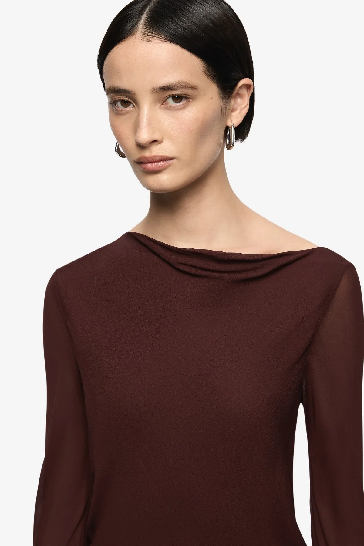 Amanda Long Sleeve Maxi Dress Raisin - Image 3