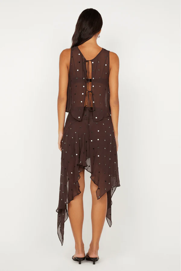 Arielle Asym Skirt Dark Chocolate Sequin - Image 6