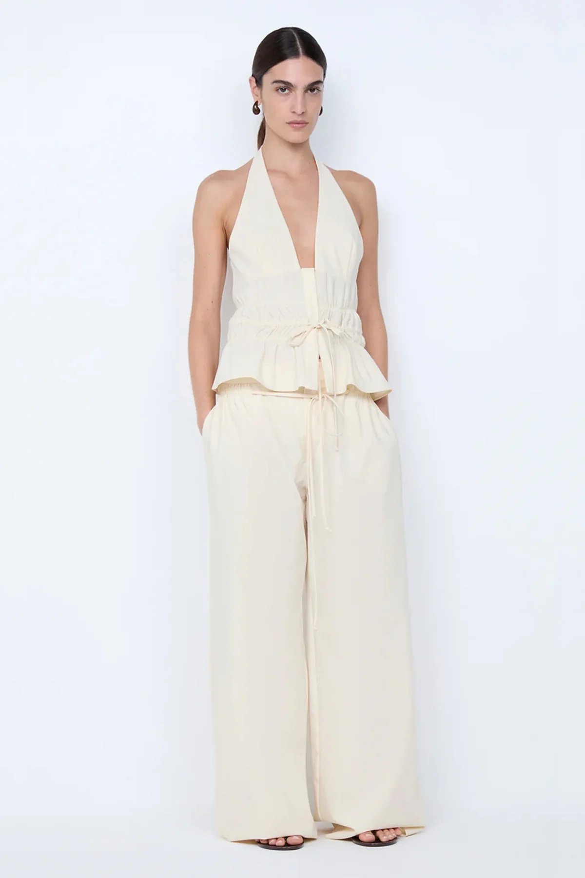 Astrid Wide Leg Pant Ivory - Image 6