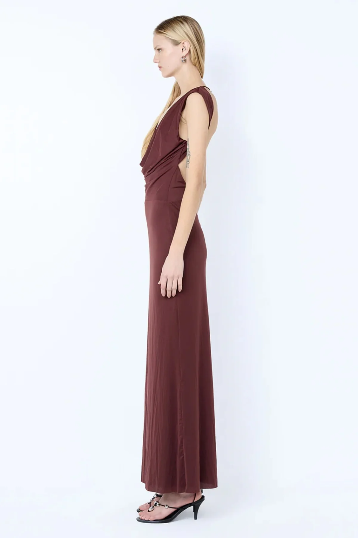 Brigitte Cowl Maxi Dress Blackberry - Image 5