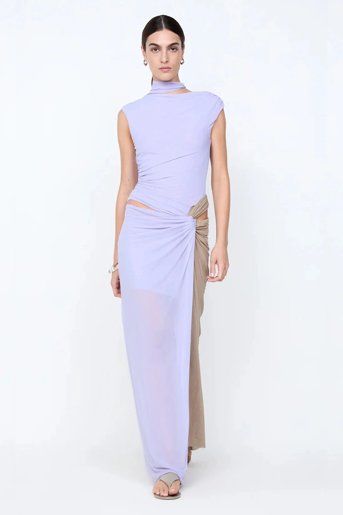 Conni Twist Maxi Dress Wisteria/Taupe