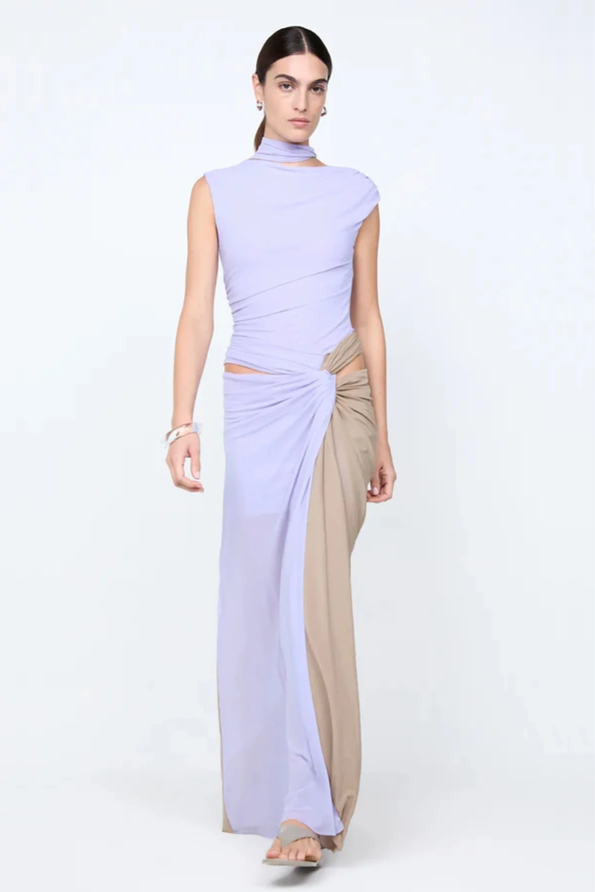 Conni Twist Maxi Dress Wisteria/Taupe - Image 6