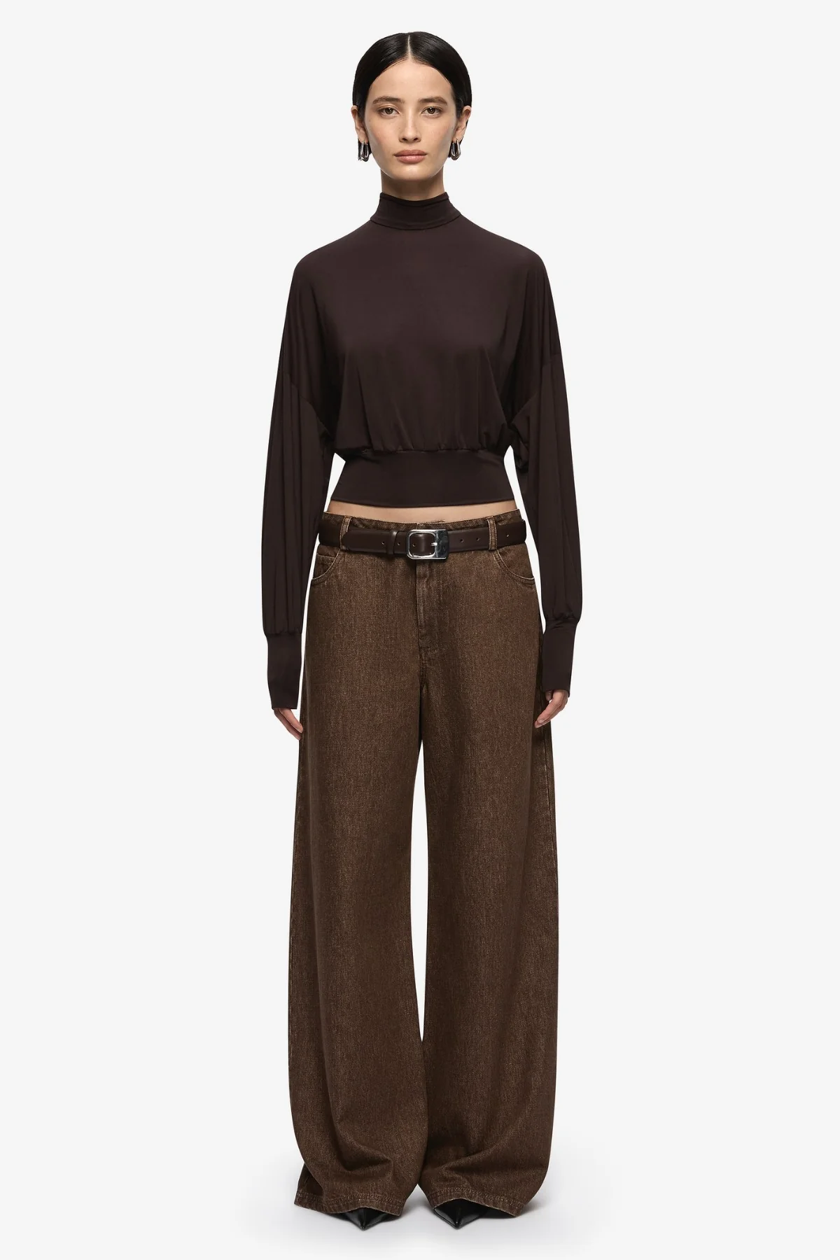 Court Long Sleeve Top Dark Chocolate - Image 2