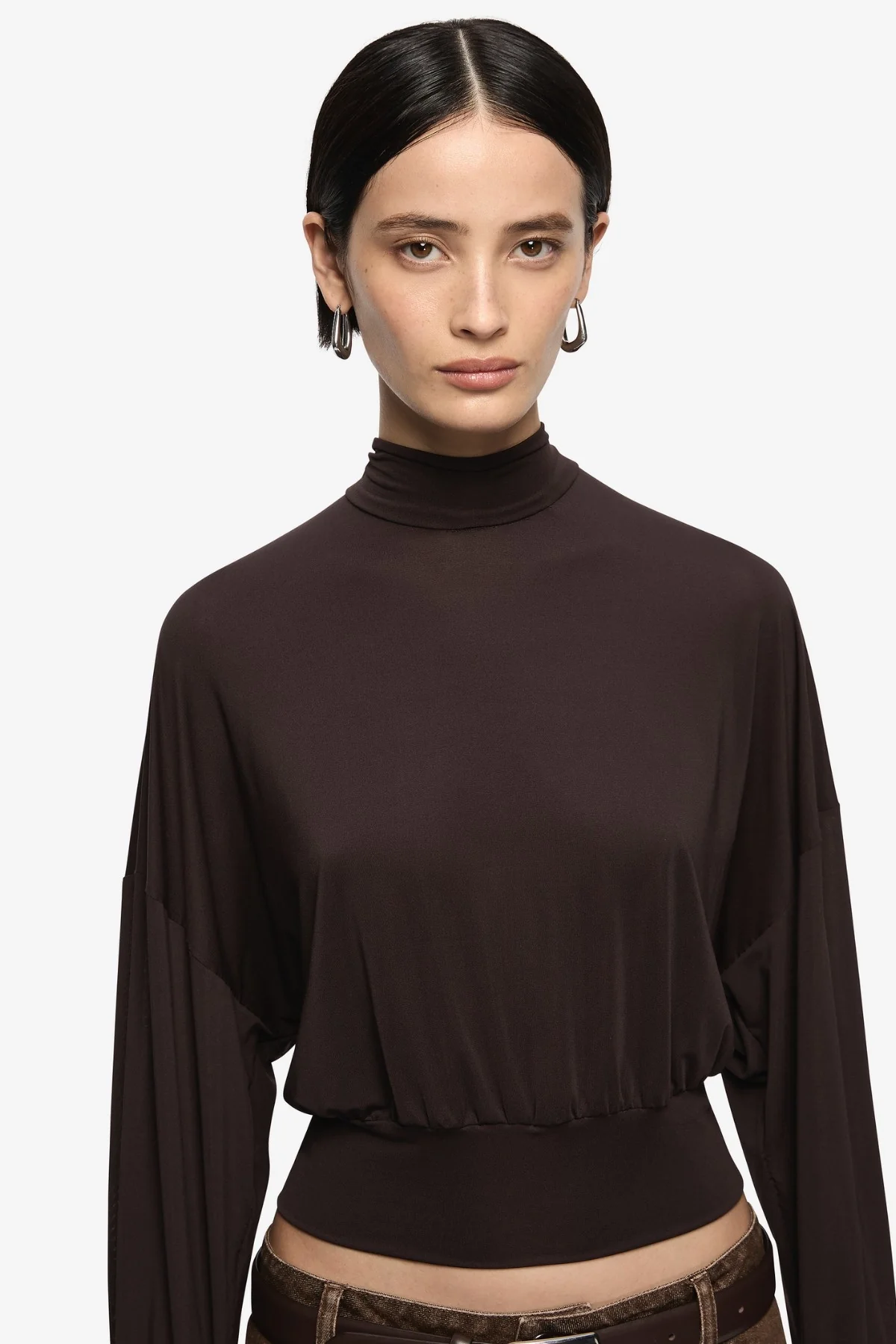 Court Long Sleeve Top Dark Chocolate - Image 3