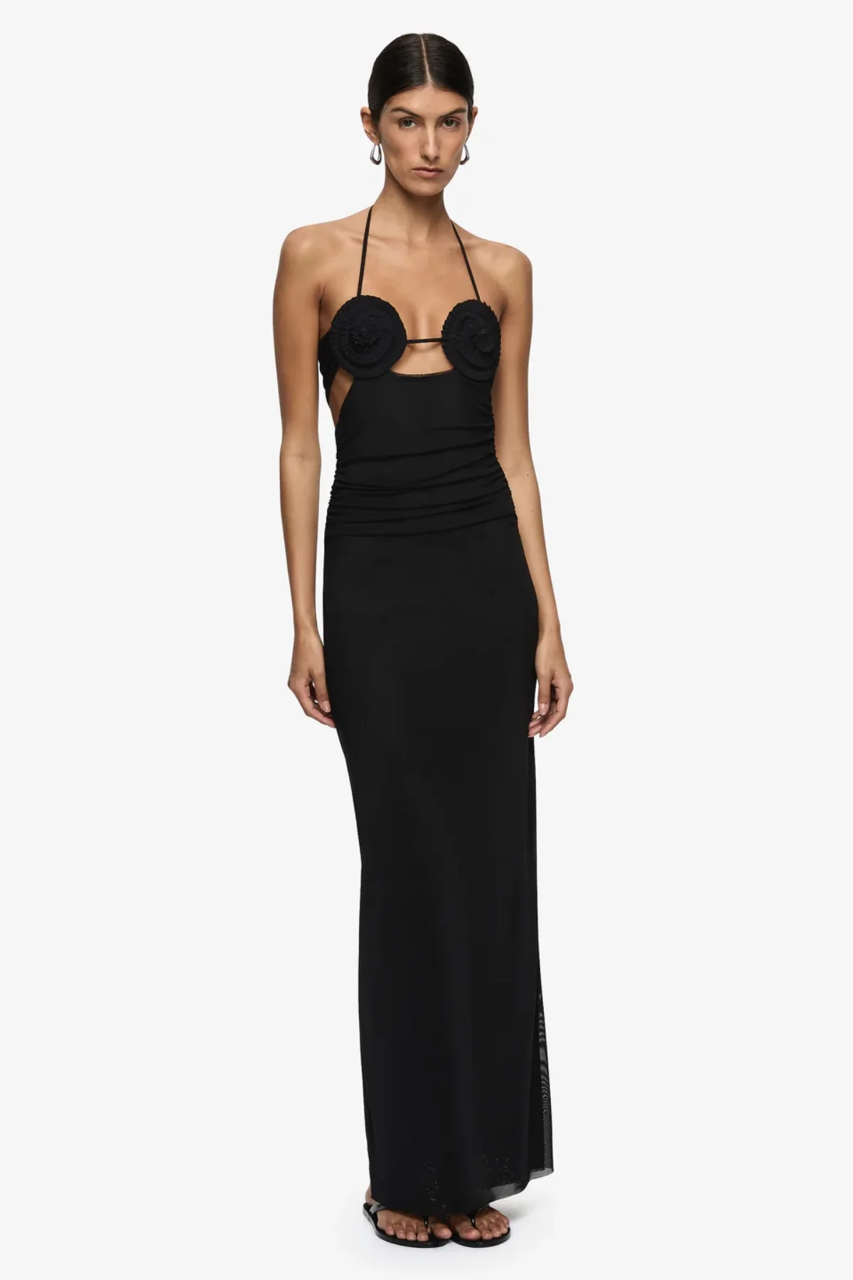 Delila Spiral Maxi Dress Black - Image 8