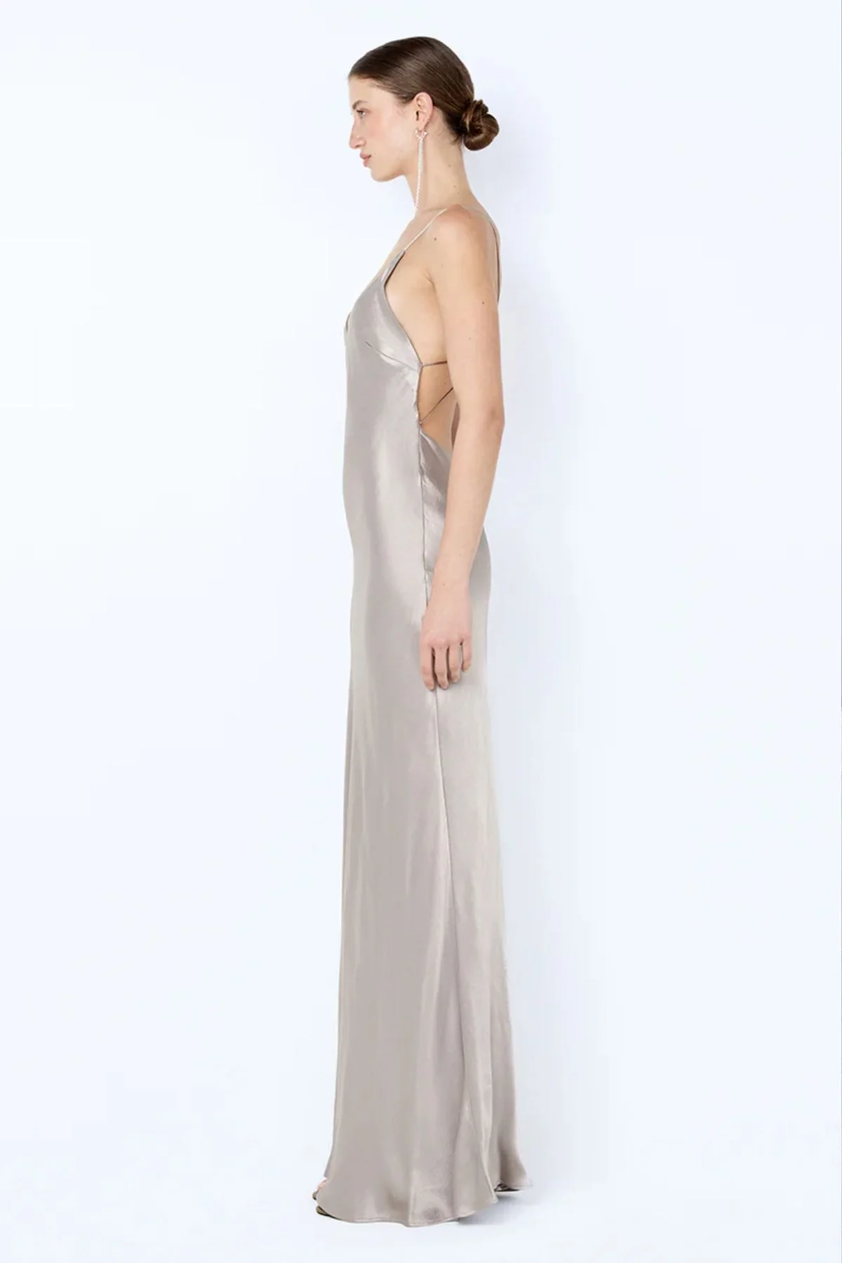 Florence Scoop Maxi Dress Silver - Image 4