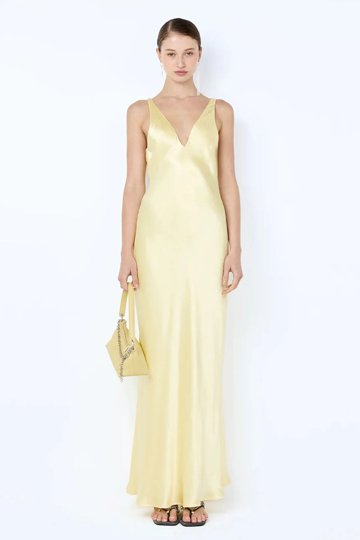 Florence V Neck Maxi Dress Citron
