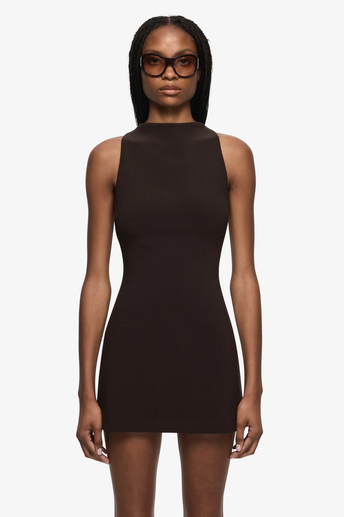 Gemma Racer Mini Dress Espresso - Image 2
