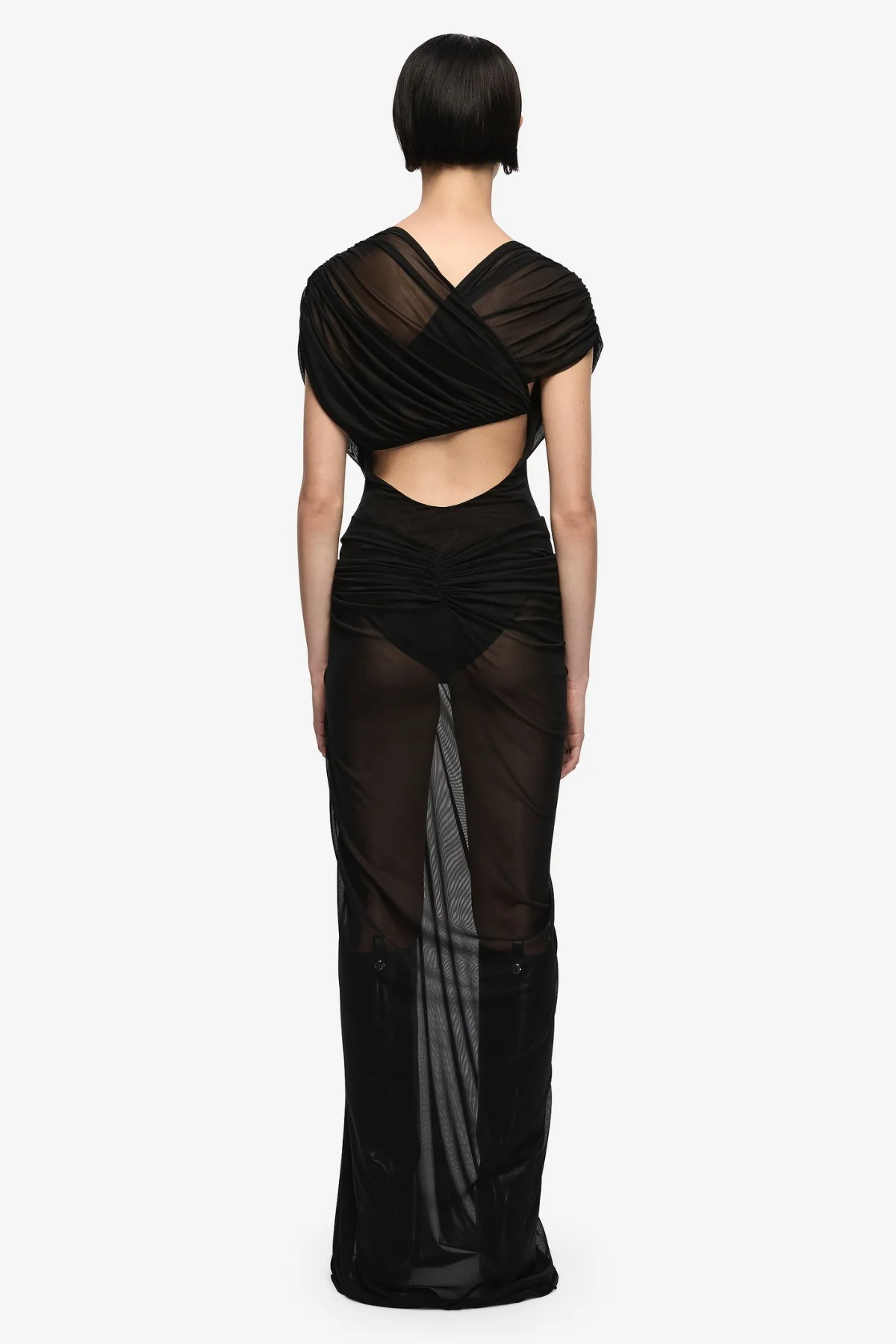 Leia Drape Maxi Dress Black - Image 5