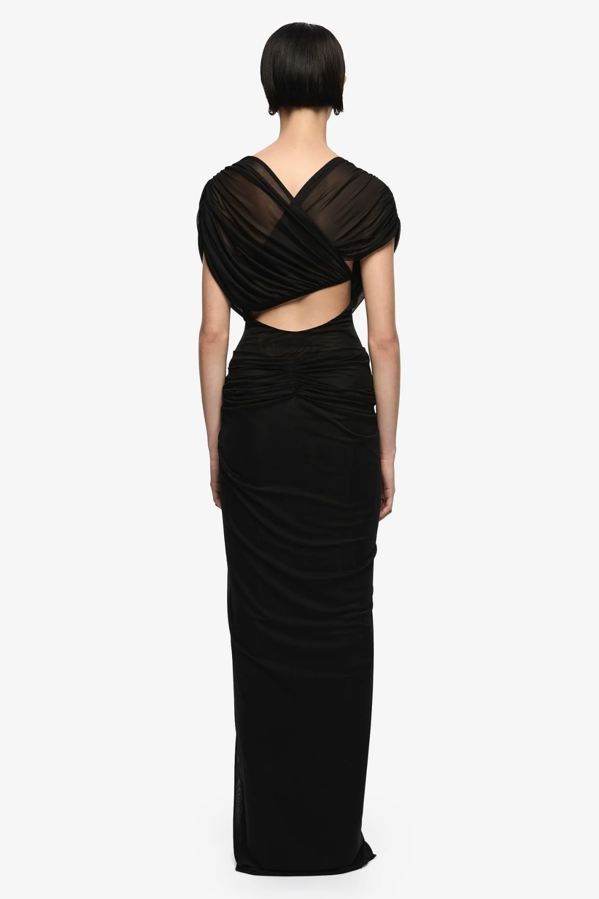 Leia Drape Maxi Dress Black - Image 7