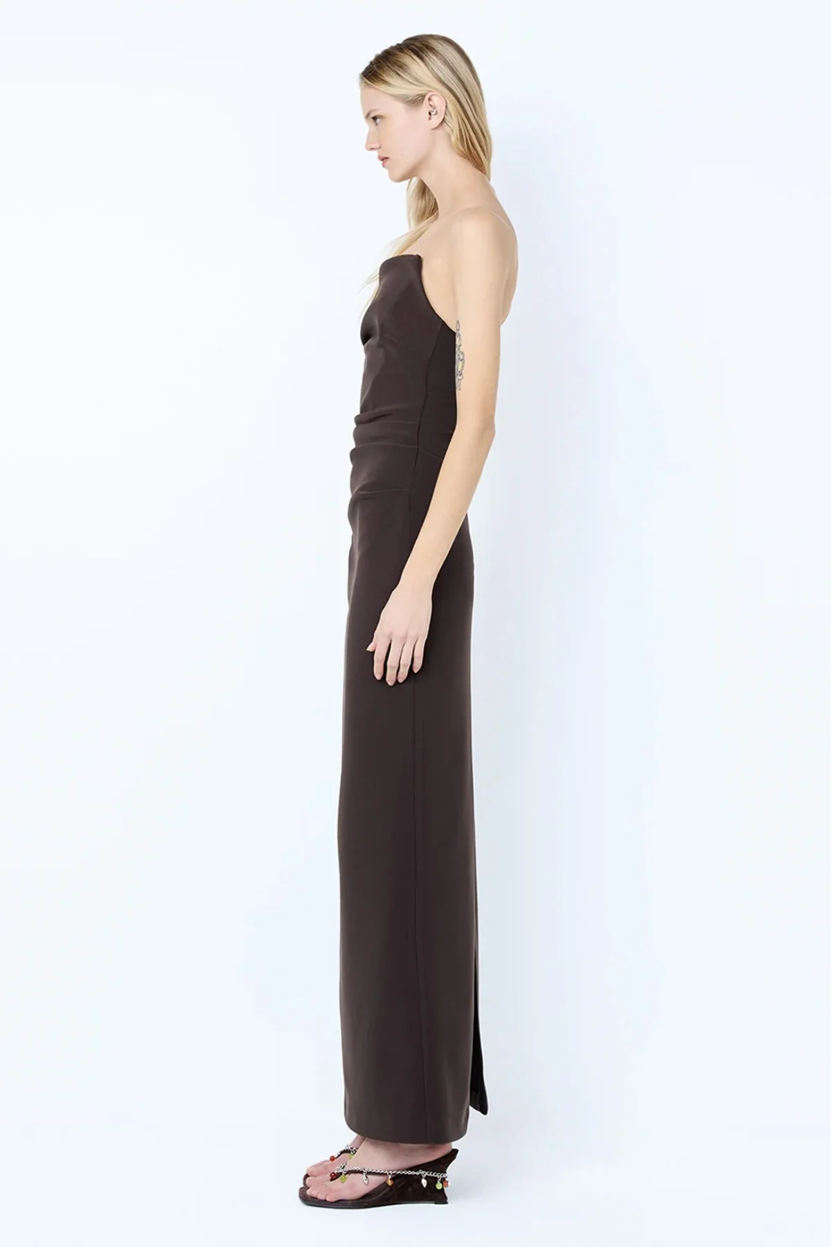 Lior Strapless Dress Espresso - Image 3