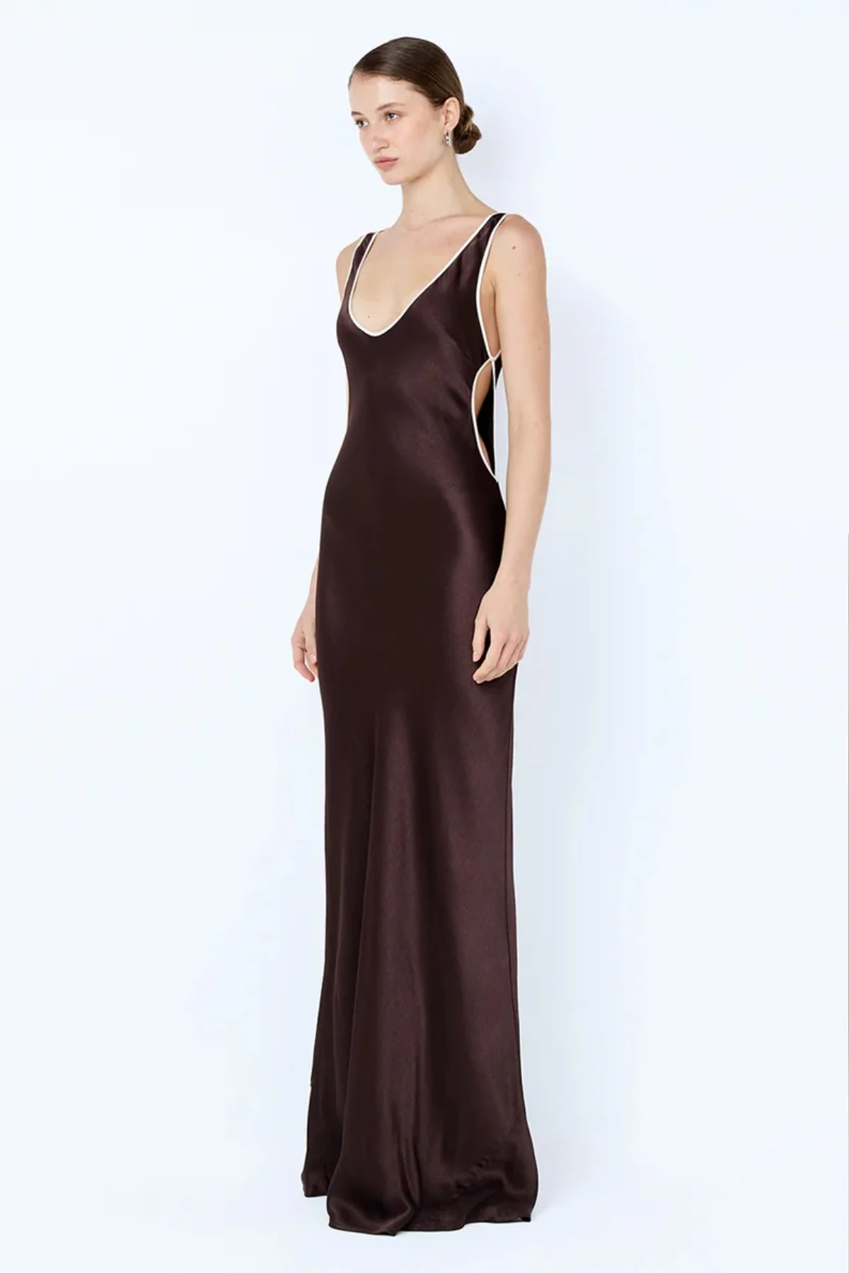Marcy Cutout Maxi Dress Dark Chocolate - Image 2