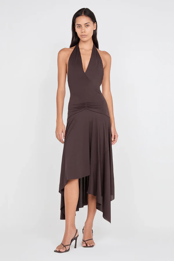 Nessie Halter Dress Dark Chocolate - Image 4