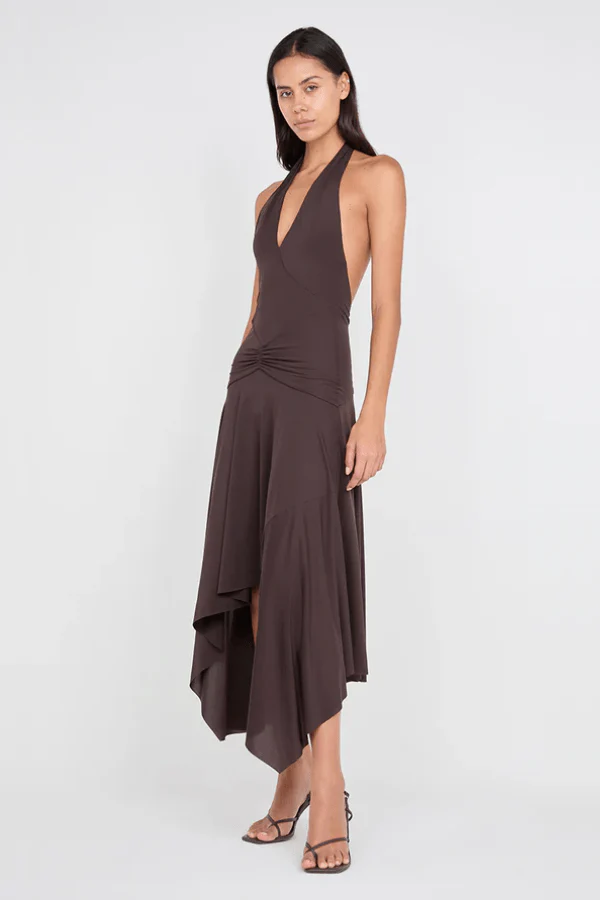 Nessie Halter Dress Dark Chocolate - Image 5