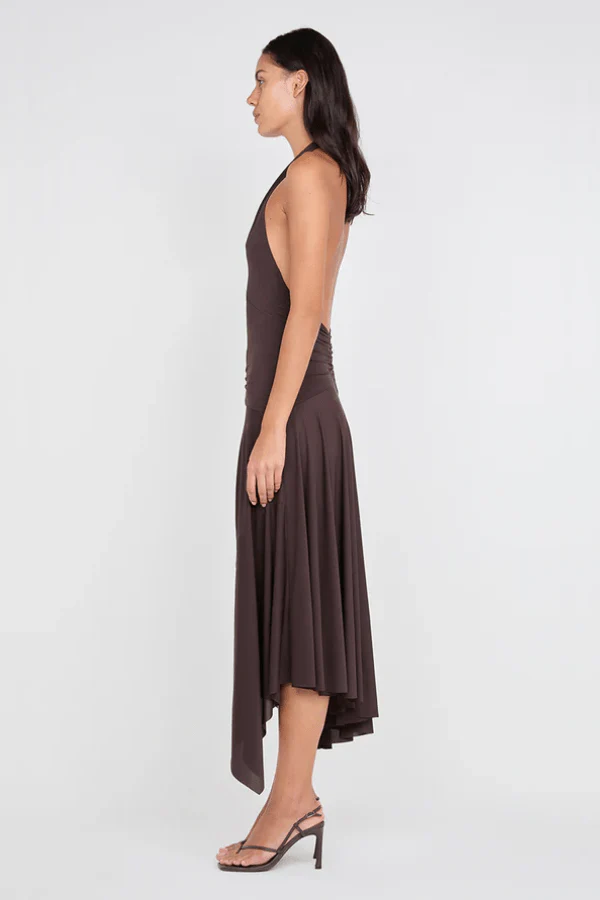 Nessie Halter Dress Dark Chocolate - Image 6