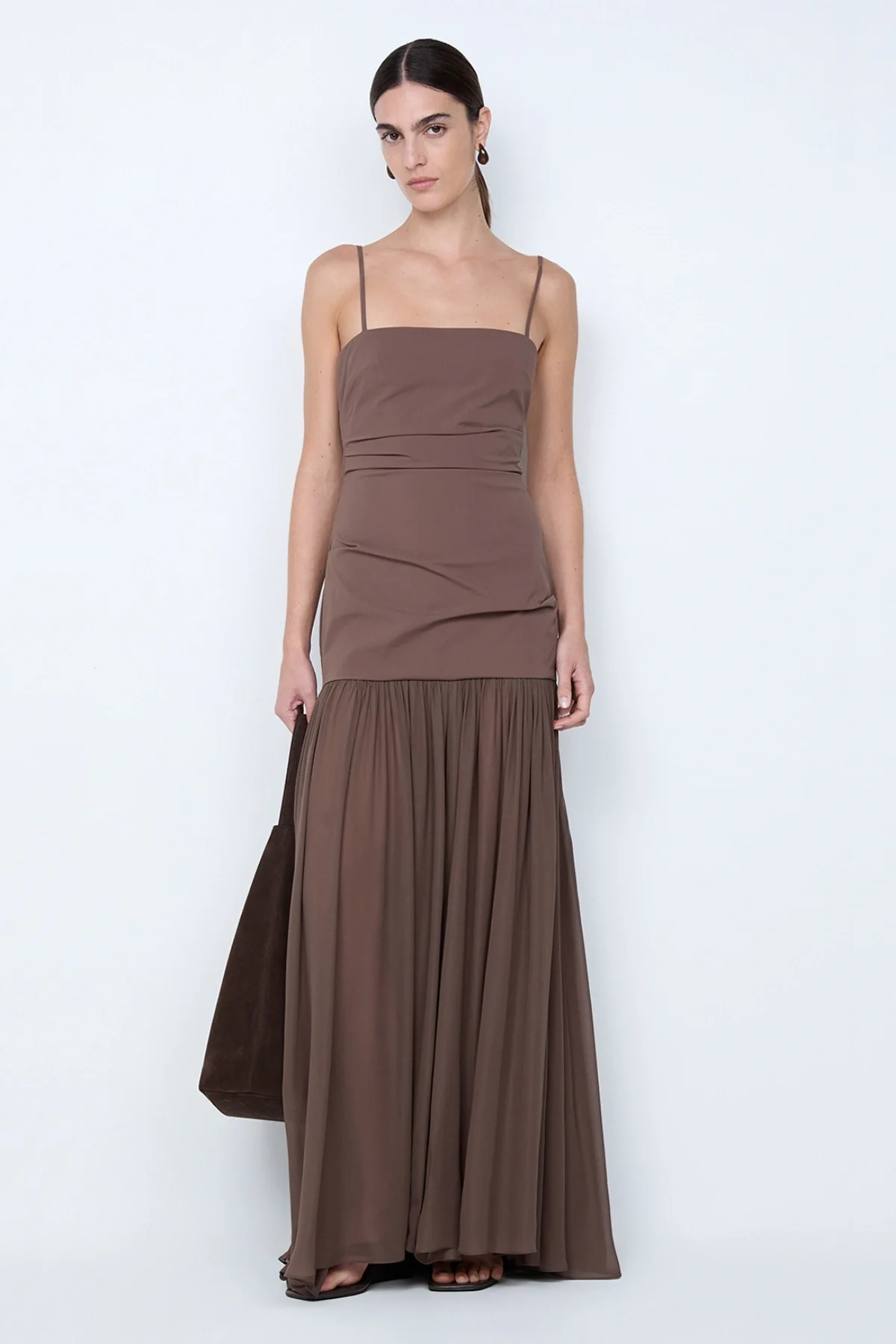 Reid Drop Waist Maxi Dress Milk Chocolate - Image 2