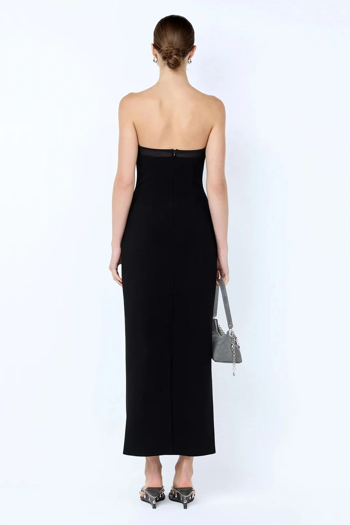 Romee Strapless Midi Dress Black - Image 4
