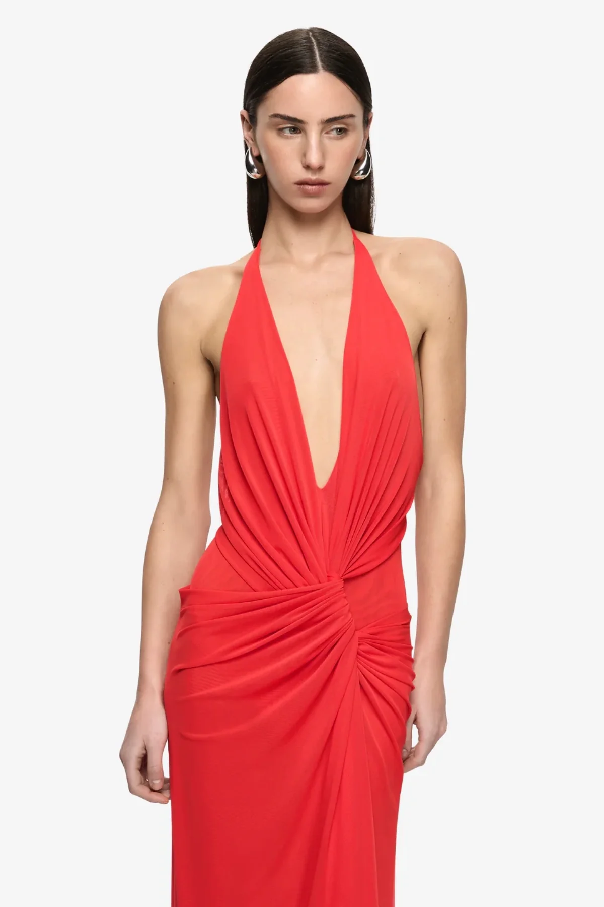 Xanthi V Neck Maxi Dress Flame - Image 5
