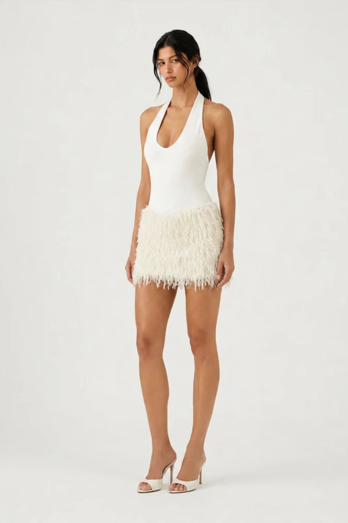 Bronte Mini Dress Ivory - Image 4