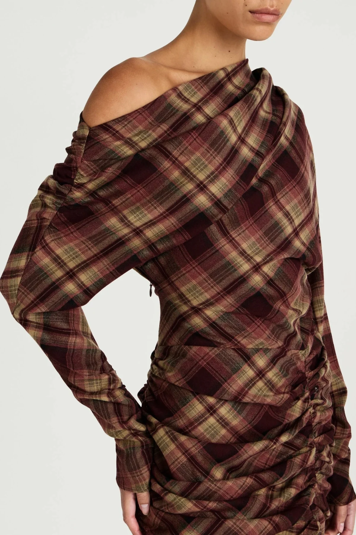 Hera Mini Dress Plum Check - Image 5