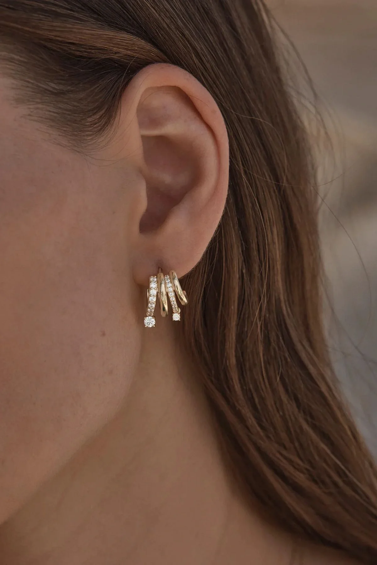 18k Gold Plated With Every Breath Illusion Hoops - Image 2