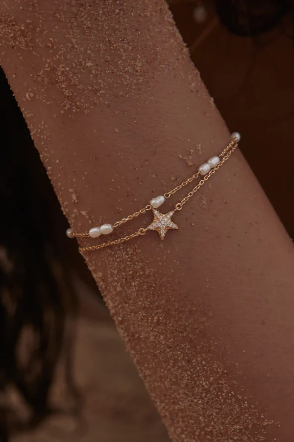 18k Gold Vermeil Gold Serene Dreams Pearl Bracelet - Image 4