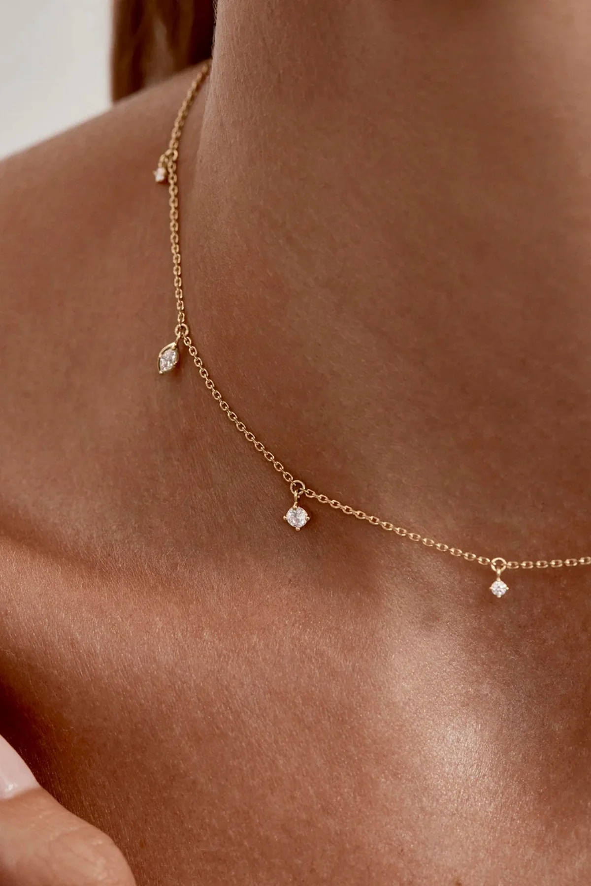 18k Gold Vermeil Scattered Light Choker - Image 2