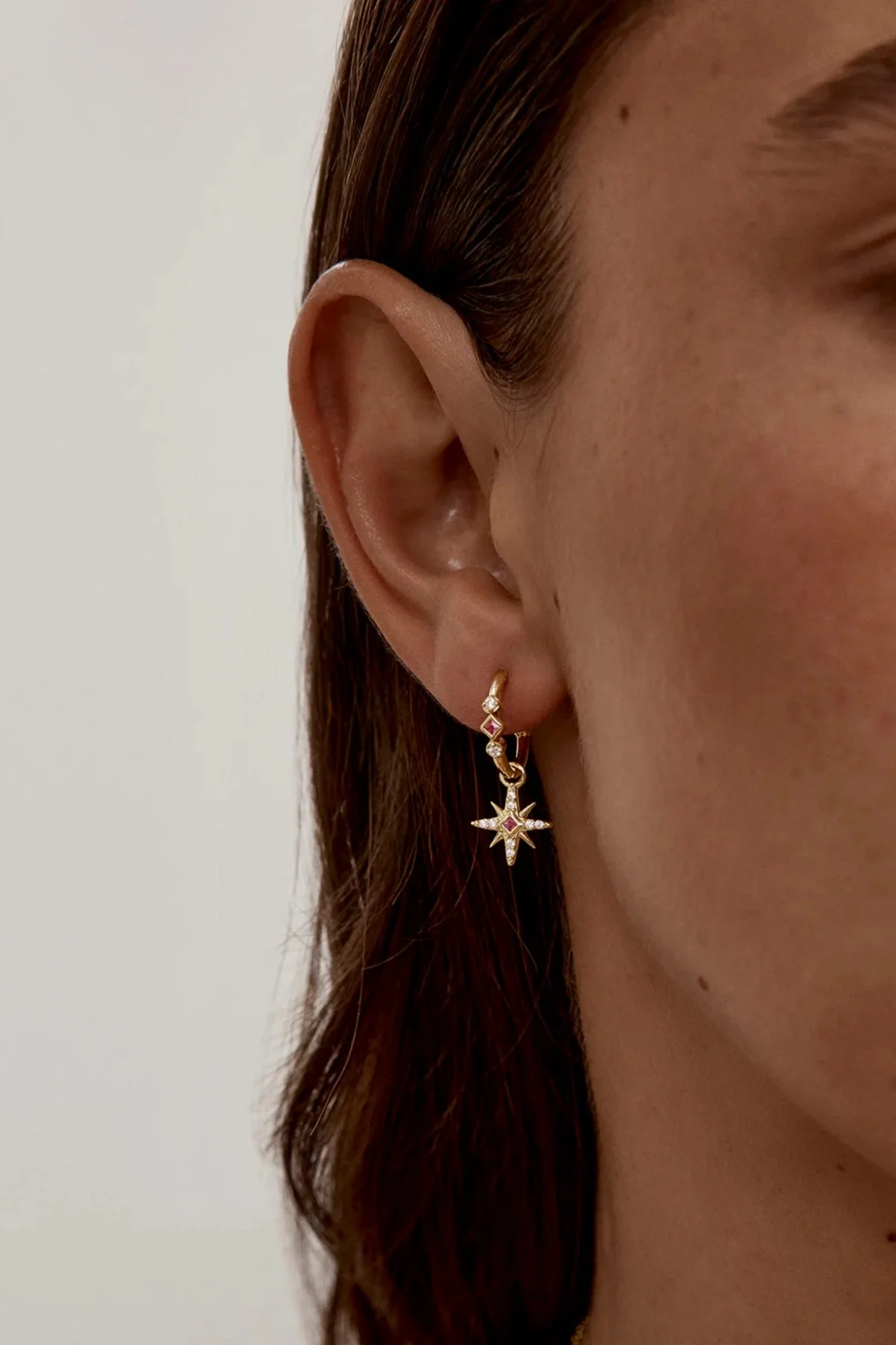 18k Gold Vermeil Starry Night Hoops - Image 2