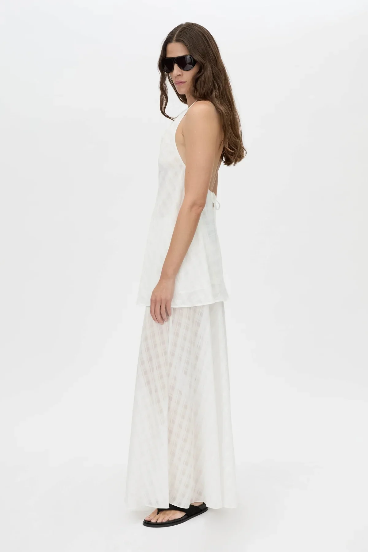 Louise Handkerchief Top Soft White Check - Image 5