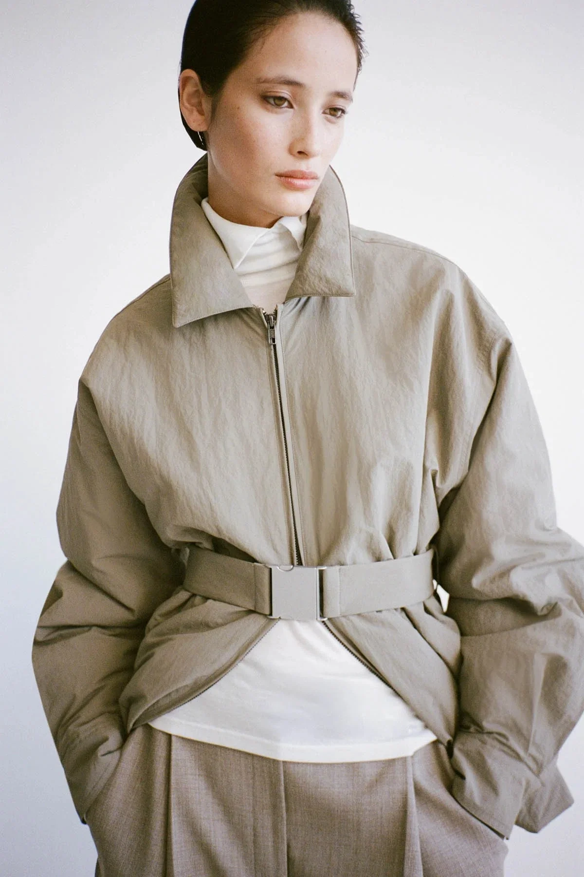 Manon Padded Belted Jacket Clay - Image 3