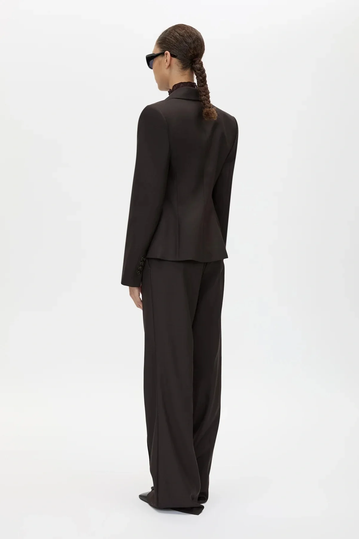 Saxony High Waisted Pintuck Pant Espresso - Image 11