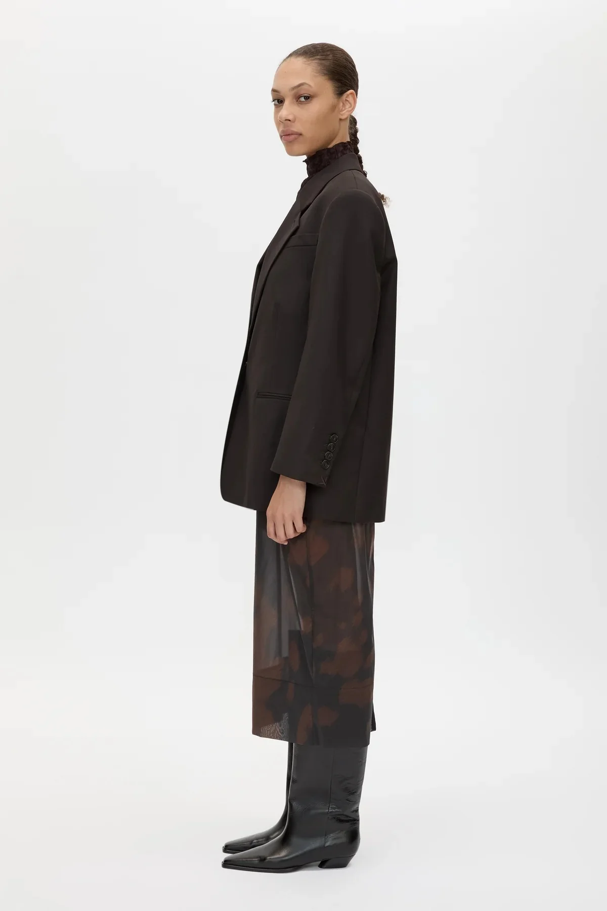 Saxony Oversized Blazer Espresso - Image 3