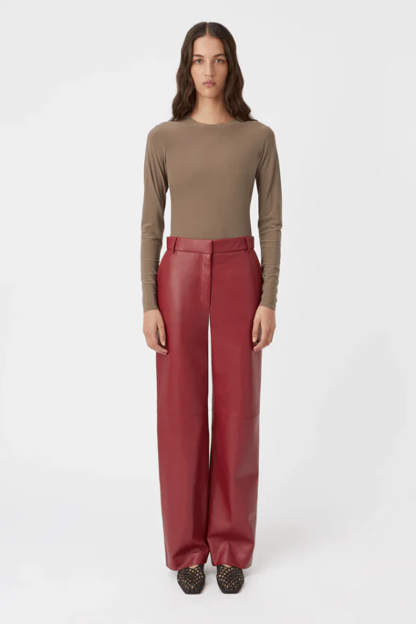Selita Leather Pant Garnet - Image 3