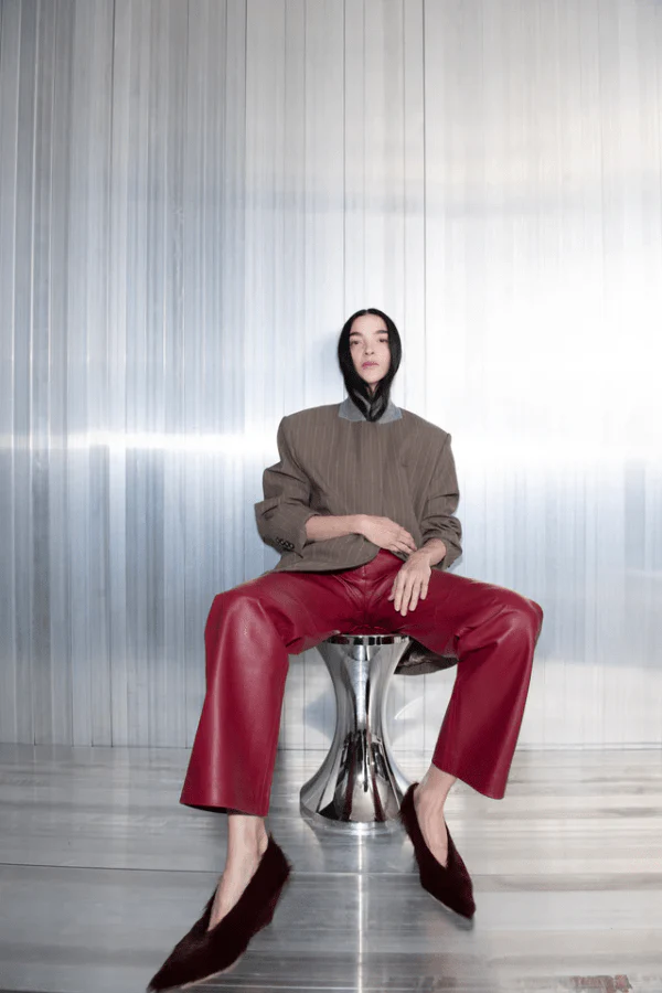 Selita Leather Pant Garnet - Image 4