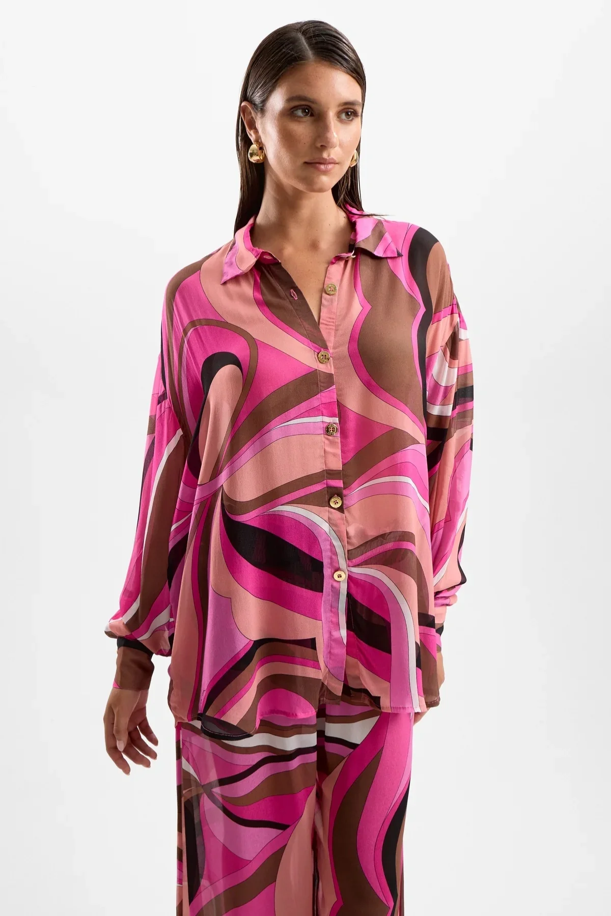 Solace Button Up Shirt Dolce Pink - Image 3