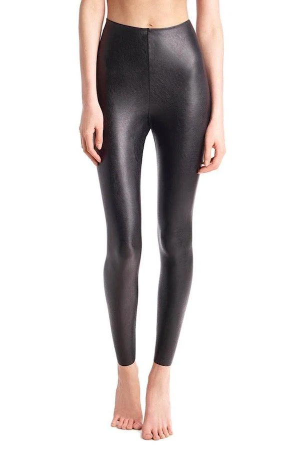 Faux Leather Legging W/ Perfect Control Black - Image 3